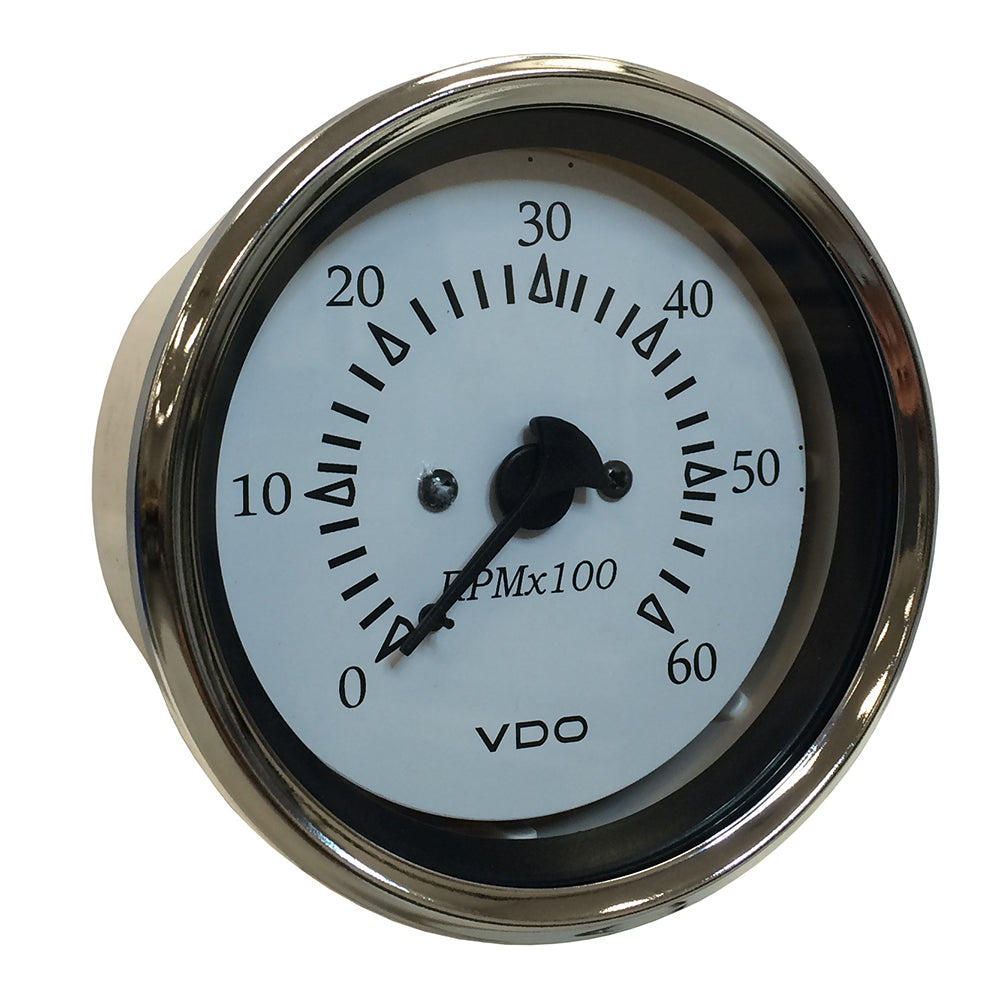VDO Cockpit Marine 85MM 338 Sterndrive Tachometer  White DialChrome Bezel 33315274