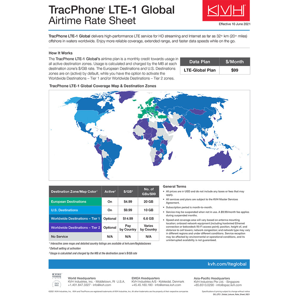 KVH TracPhone LTE1 Global 01041901