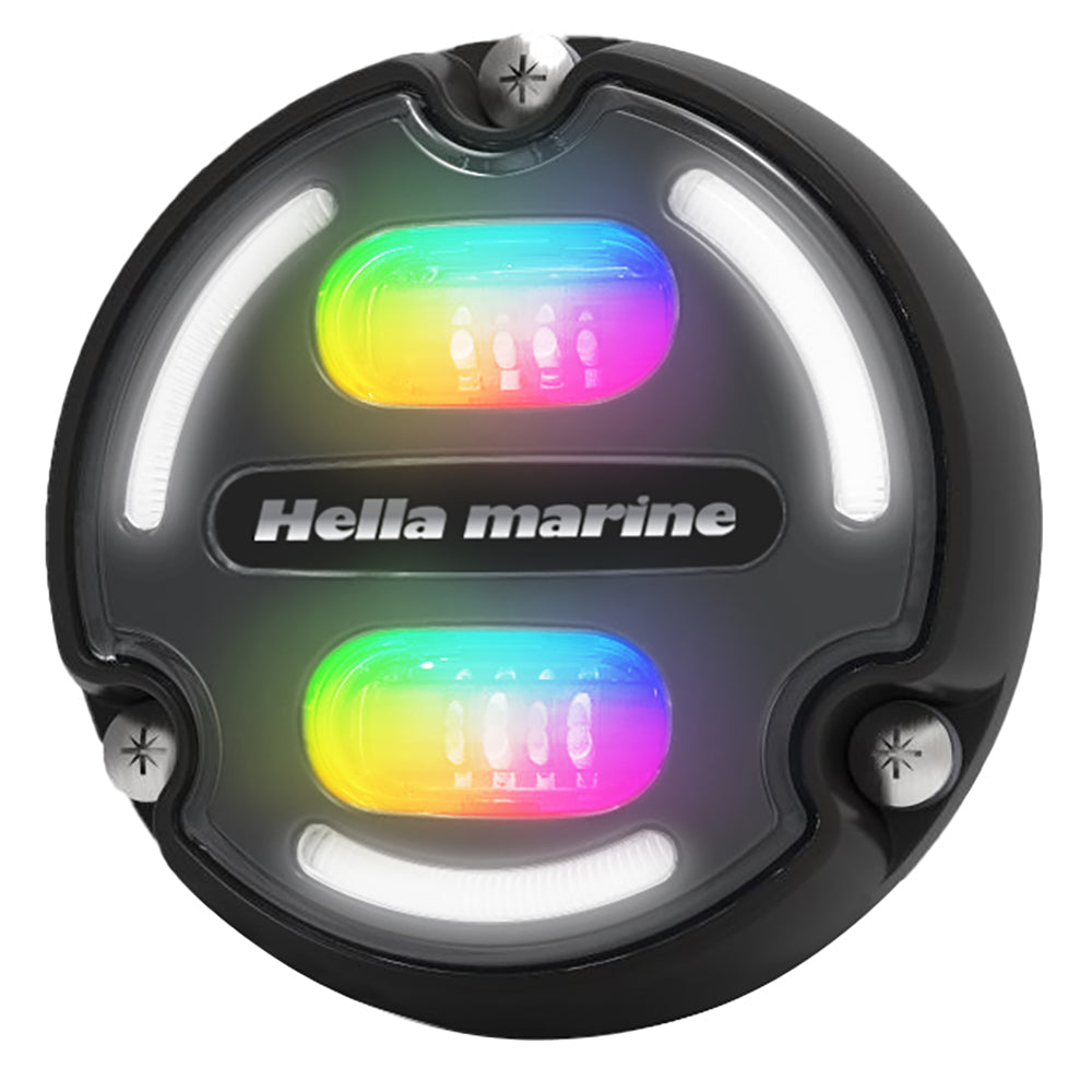 Hella Marine A2 RGB Underwater Light  3000 Lumens  Black Housing  Charcoal Lens wEdge Light 016148001