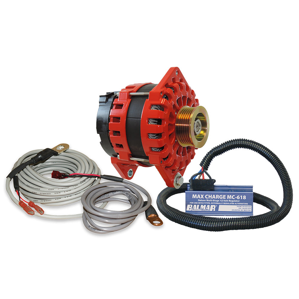 Balmar Alternator 250 AMP Kit 12V 315 Dual Foot Saddle K6 Pulley Regulator  Temp Sensor XTCR250K6KIT
