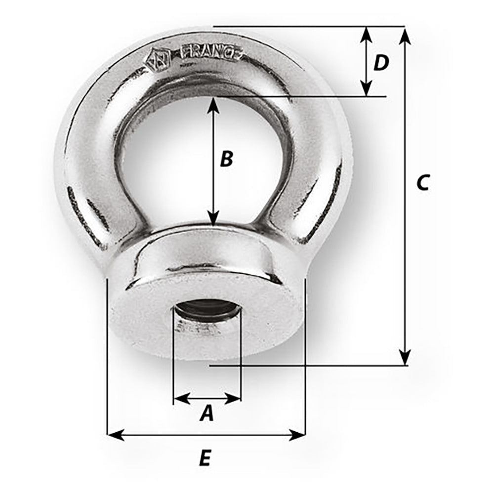 Wichard 8mm Eye Nut  Thread M10 x 150mm 6345W