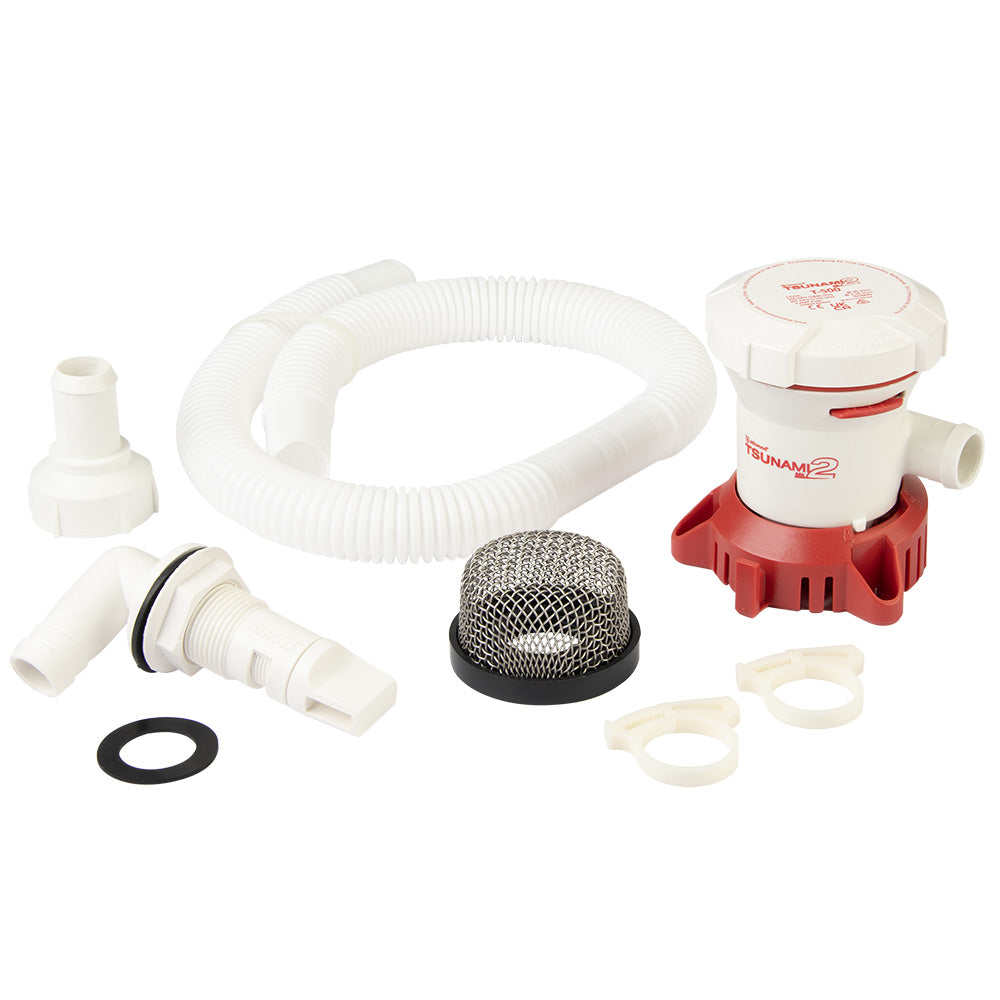 Attwood Tsunami MK2 T500 Manual Bilge Pump wInstallation Kit  500 GPH  12V 56147