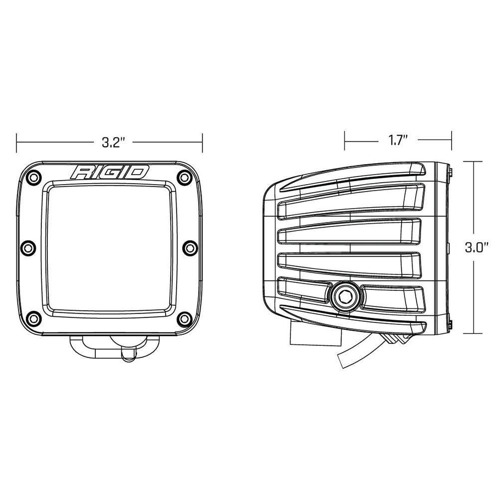 RIGID Industries DSeries Spot wAmber Pro Lens  Pair 20252