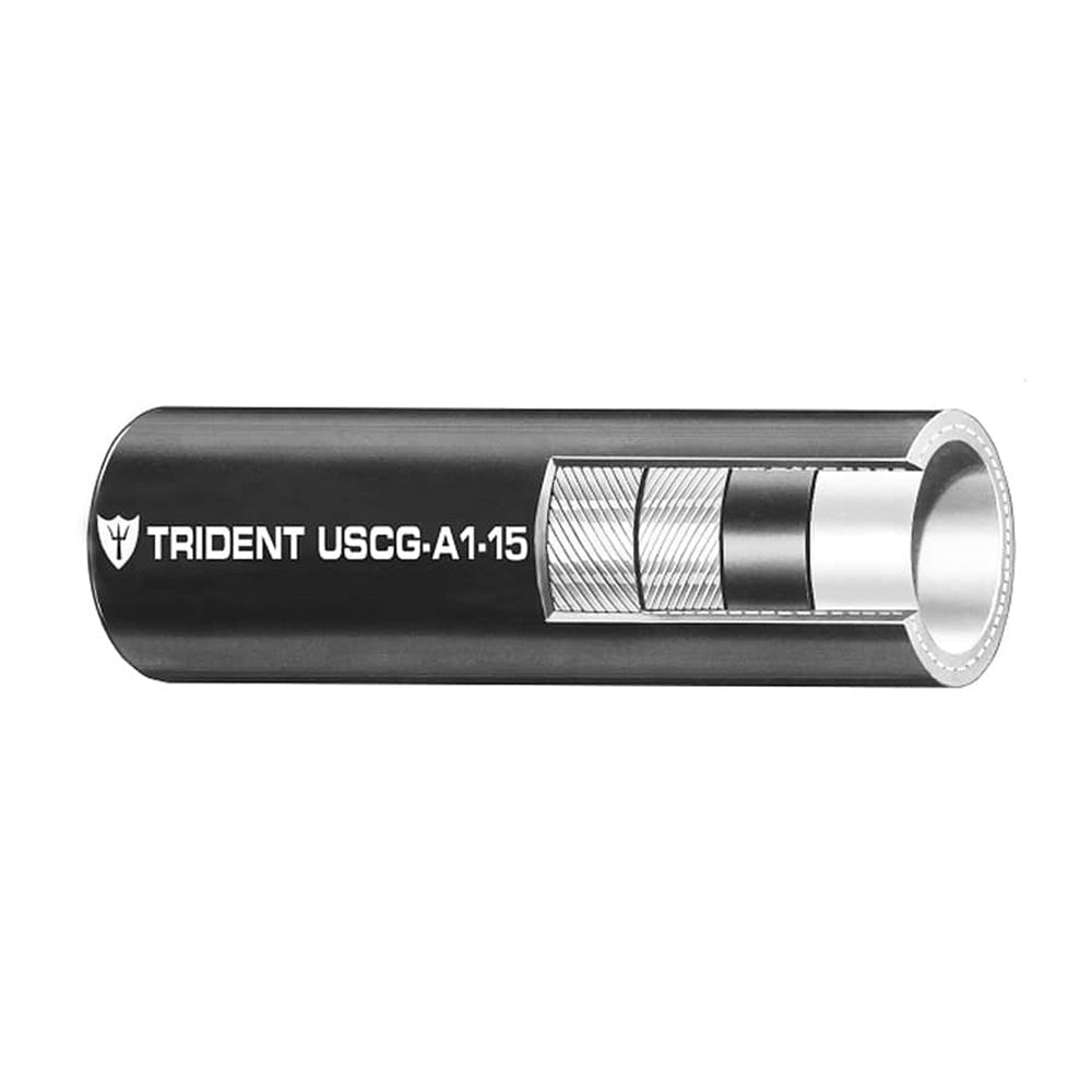 Trident Marine 516 x 50 Boxed Low Permeation Type A115 Fuel Line Hose  Black 3650566