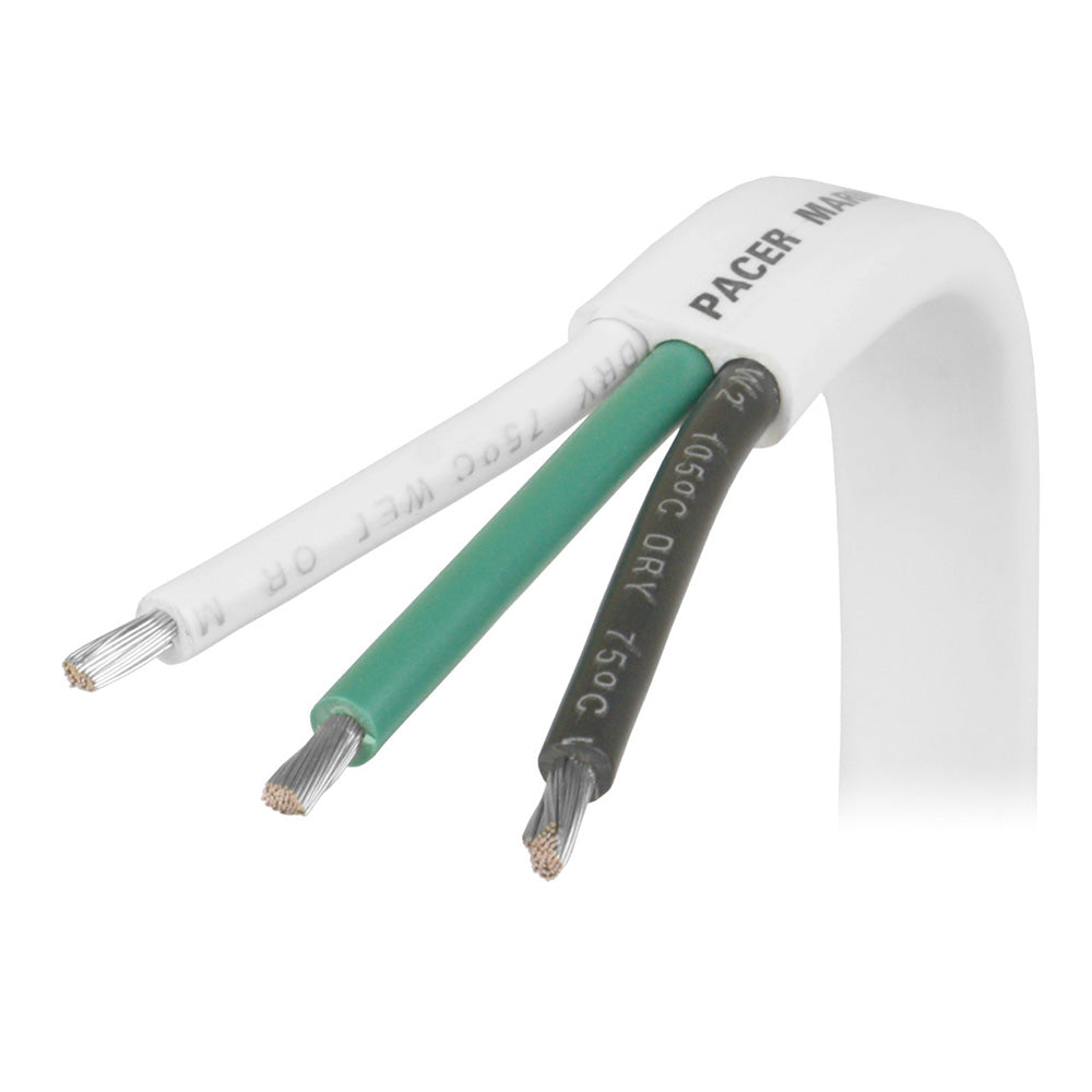 Pacer White Triplex Cable  143 AWG  BlackGreenWhite  Sold by the Foot W143FT